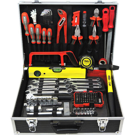 FAMEX 755-58 Werkzeugkoffer bestückt 164-tlg. - Werkzeug Set mit Steckschlüssel