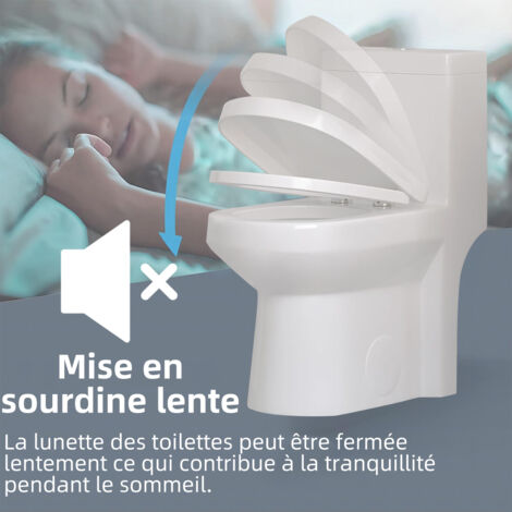 Abattant WC Forme U avec Frein de Chute et Confort Ergonomique haut resistant avec une Capacite