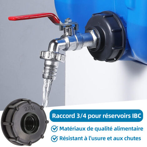 Raccord S60X6 Adaptateur de Réservoir IBC Connecteur- Accessoires Bouchon Conteneur  3/4"