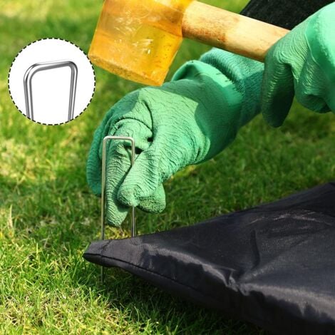 Lot de 50 Piquets de Fixation - 15 cm x 3 cm - Ø 3 mm - Acier Galvanisé-Sardine Piquet Terre Tente Jardin