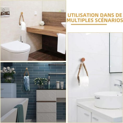 Porte-Papier Toilette en Bois sans perçage,Porte-Rouleau de Papier Toilette Vintage
