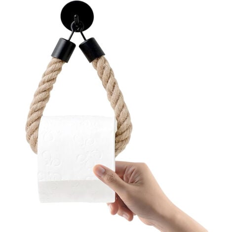 Porte Papier Toilette Corde, Porte Rouleau Papier Toilette Murale pour Salle de Bain et Cuisine