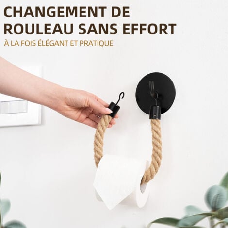 Porte Papier Toilette Corde, Porte Rouleau Papier Toilette Murale pour Salle de Bain et Cuisine
