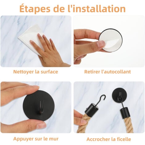 Porte Papier Toilette Corde, Porte Rouleau Papier Toilette Murale pour Salle de Bain et Cuisine