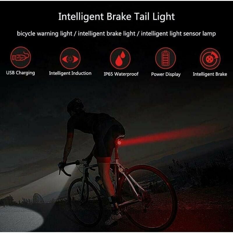 Fahrrad-Rücklicht, wasserdichtes LED-Rücklicht, USB-Ladelicht, Fahrrad -Hinterrad-Warnlicht