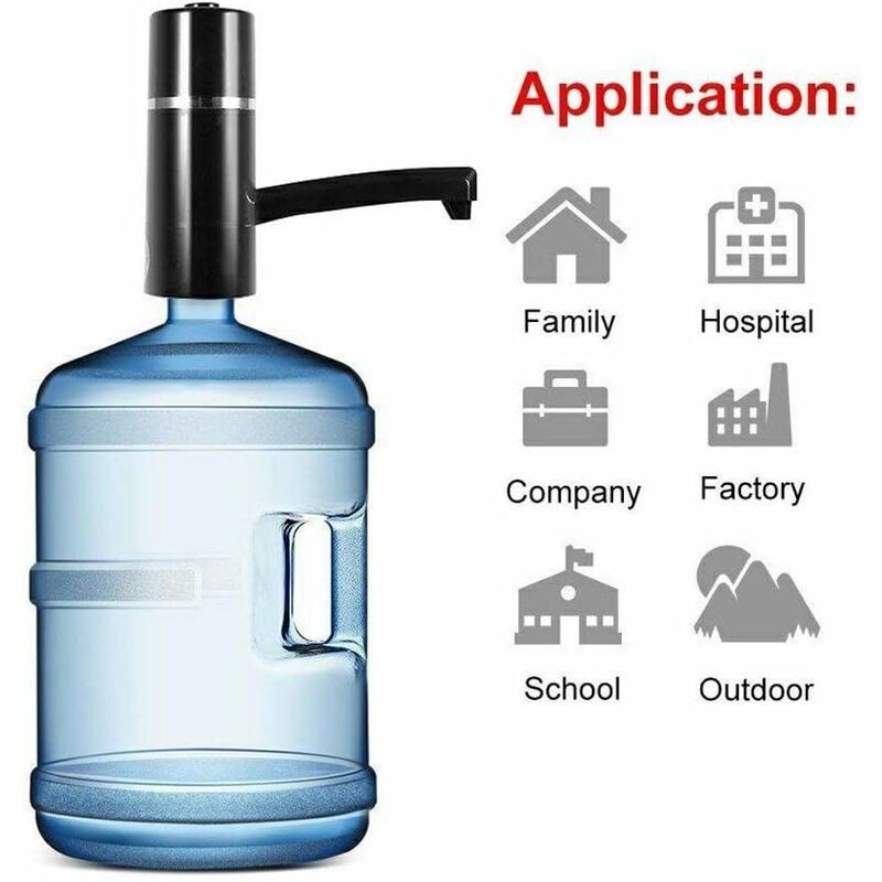 Wasserflaschenpumpe mit USB – 5 Gallonen elektrische Pumpe – universelle  Gallonenflasche, tragbarer Flaschenwasserspender für Zuhause, Küche, Büro,  Camping (schwarz)
