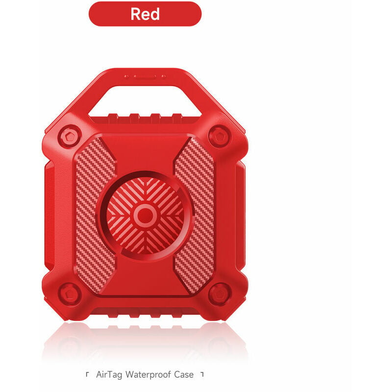 Schutzhülle für Airtag – IP68 wasserdichter Apple Airtag Schlüsselanhänger  – Hartes TPU, 360° Rundumschutz, (Rot)