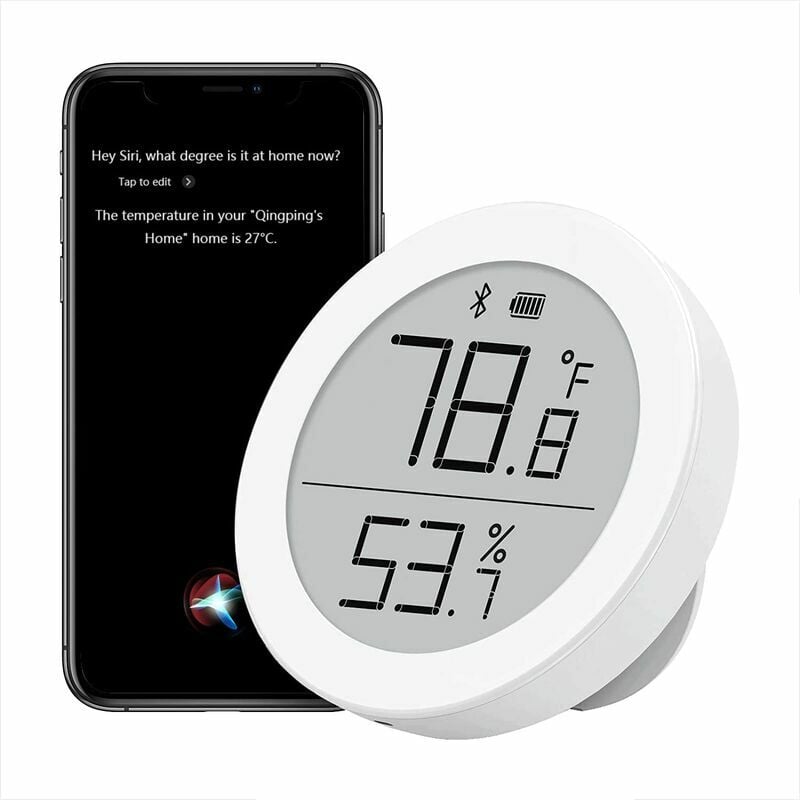 Bluetooth-Thermo-Hygrometer H-Version, 2 Modi, extrem geringer  Stromverbrauch, extrem großer Betrachtungswinkel, Unterstützung für  elektronische Tinte