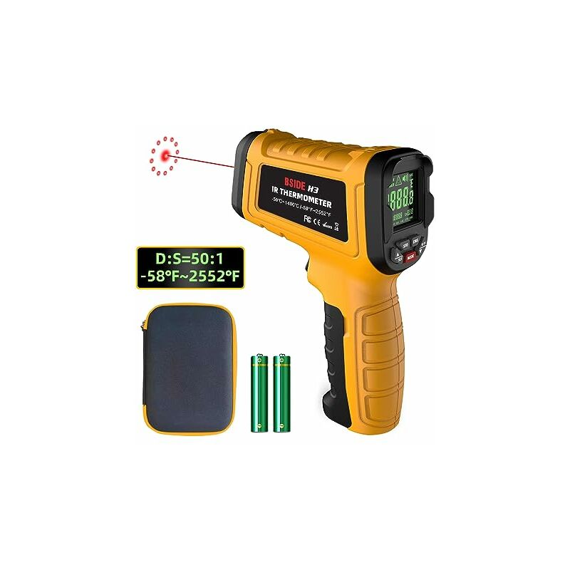 Digitales Infrarot Laser Thermometer(-58℉～1022℉),IR Temperaturmessgerät  Temperaturmesser,Temperaturpistole Berührungslos mit Einstellbarem