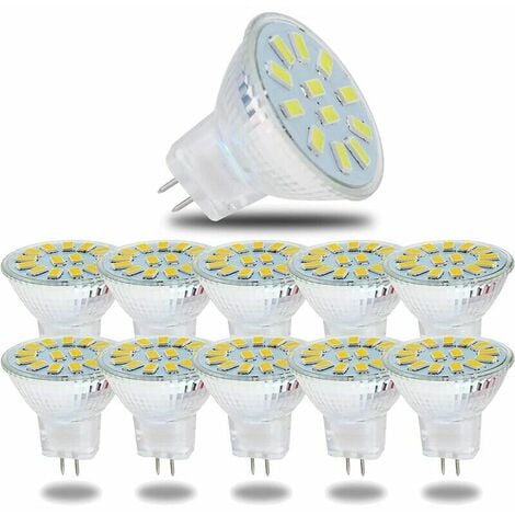 MR11 GU4 LED-Leuchtmittel, 5 W, Kaltweiß, 6000 K, 600 Lumen, LED- Leuchtmittel, Ersatz für 50-W-Halogenleuchtmittel, LED-Leuchtmittel, nicht  dimmbar, 120° Abstrahlwinkel, 10 Stück