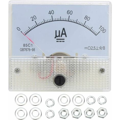 Analoges Voltmeter, 85C1 DC 0100UA Zeigertyp Analoges Amperemeter  Stromtafelmessgerät mit einfacher Struktur