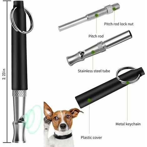 Professionelle Ultraschall-Hundepfeife, Hundetrainingspfeife, einstellbare  Frequenzen, Ultraschallpfeife für Hundegehorsam, Trainingspfeife aus Metall  mit schwarzer Kordel –