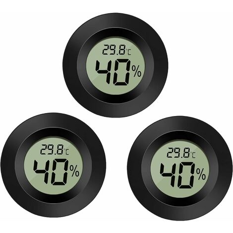 3er-Pack Hygrometer-Thermometer, digitaler LCD-Monitor,  Außenfeuchtigkeitsmesser für Innen-/Außenbefeuchter, Luftentfeuchter,  Gewächshaus, Keller, Babyzimmer