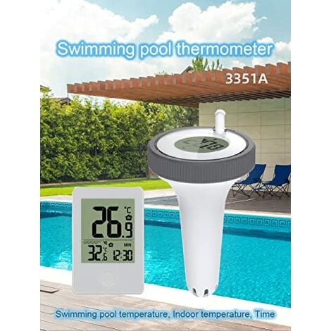 Schwimmbad-Thermometer, digitales Schwimmbad-Thermometer, kabelloses  schwimmendes Schwimmbad-Thermometer mit digitalem Außen-Innen-Empfänger für  Aquarium
