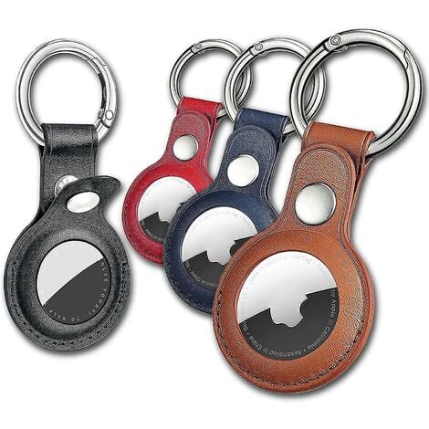 4er-Set Schlüsselanhänger aus Leder Fit Dog Apple Case Airtag Tracker Collar Locator