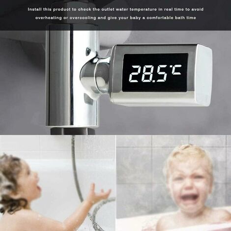 Duschkopf-Thermometer, LED-Digitalanzeige, Wasserbad, schnelle Temperatur,  drehbar, visuell für Wasserhahn, Duschmonitor