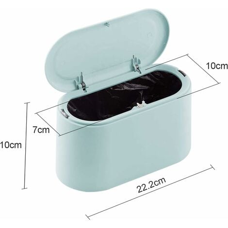 Kleiner Tisch-Mülleimer mit Druckknopfdeckel für Büro, Badezimmer