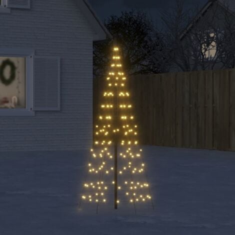 LEDs vidaXL 200 180 LED-Weihnachtsbaum Fahnenmast für cm Warmweiß