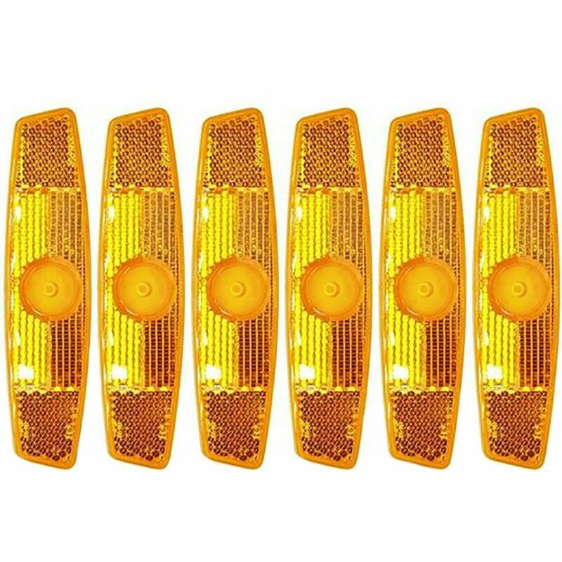 Reflektor mit Schraubloch, gelb, Kunststoff, 4,1 x 18,2 cm lang, 20 Stück