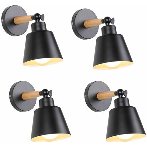 BRILLIANT schwarz/holzfarbend, E27, 25W,Normallampen 1x A60, enthalten) Metall/Holz/Textil, Wandspot Lampe, (nicht Vonnie