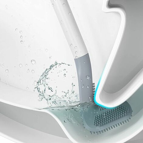 Toilettenbürste Toilettenreinigungsbürste langem keine Sackgassen, automatisch Sockel], öffnende [mit Silikon-Toilettenbürste, Golf-Toilettenbürste, mit für Griff