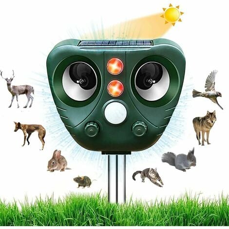 Insekten- und Tiervertreiber, Outdoor-Katzenvertreiber, Ultraschall-Katzenvertreiber,  Hundevertreiber, Solaraufladung, USB-Aufladung verhindert Hunde und Katzen,  Vögel