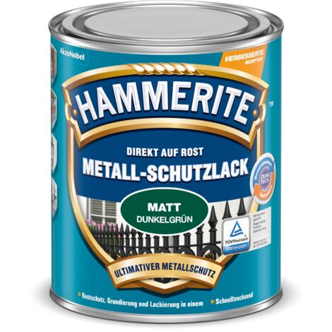 Hammerite Metallschutzlack Matt, 3in1- Rostschutz, Dunkelgrün, 750 ml