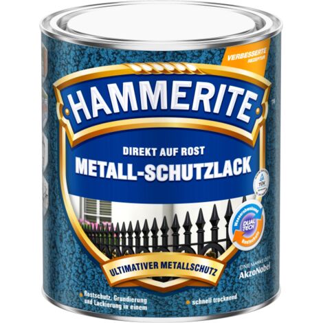 Hammerite Metallschutzlack Hammerschlag, 3in1- Rostschutz, Dunkelgrün, 750 ml