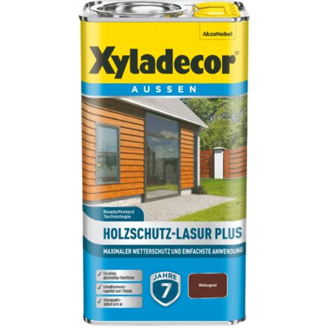Xyladecor Holzschutz-Lasur Plus, Maximaler Wetterschutz und einfachste Anwendung, Mahagoni, 4 l