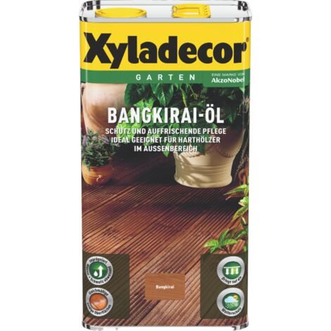 Xyladecor Bangkirai-Öl, Geruchsmildes Pflegeöl zum Schutz und Auffrischung von Bangkirai-Holz im Außenbereich, 5 l