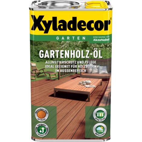 Xyladecor Gartenholz-Öl, Geruchsmildes Pflegeöl zum Schutz, zur Auffrischung und zur Konservierung von unbehandeltem Gartenholz, Rötlich, 2,5 l