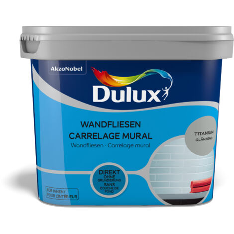 Dulux Fresh up Wandfliesenfarbe Glänzend, Frische Farbe für Ihr Bad, Titanium, 750 ml