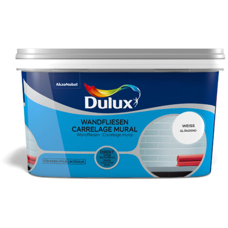 Dulux Fresh up Wandfliesenfarbe Glänzend, Frische Farbe für Ihr Bad, Weiss, 2 l