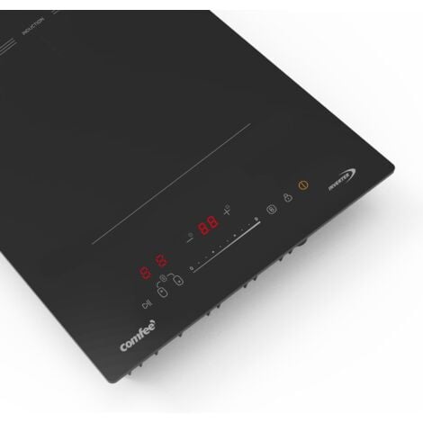 Plaque à Induction Domino  encastrable COMFEE - 2 Foyers avec Zone Flexible - 3500W -  L52 x P28,8 cm CIH351D215K1 - Noir