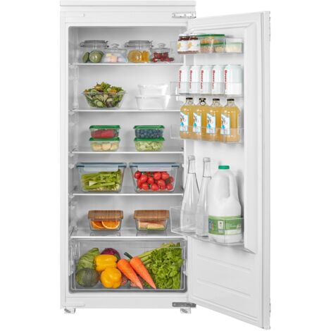 Comfee – Réfrigérateur encastrable 1 porte 205L – Froid statique – Classe E – Dimensions L54 x H123,3 x P55 cm – Charnière réversible