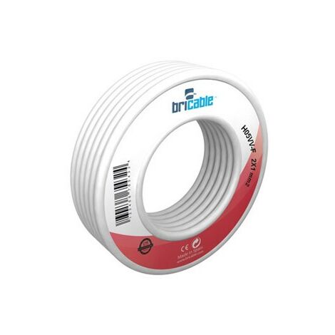 10m fil électrique blanc 2 fils 0,75 mm² plat et flexible pvc