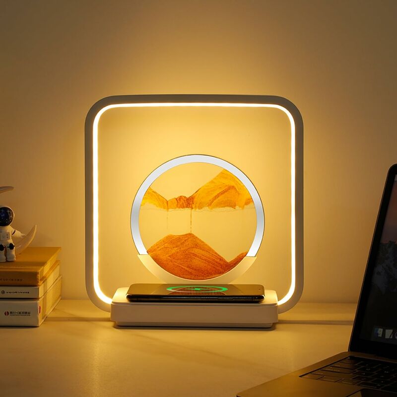 Lampe de table de peinture de sables mouvants, lampe LED Scène de
