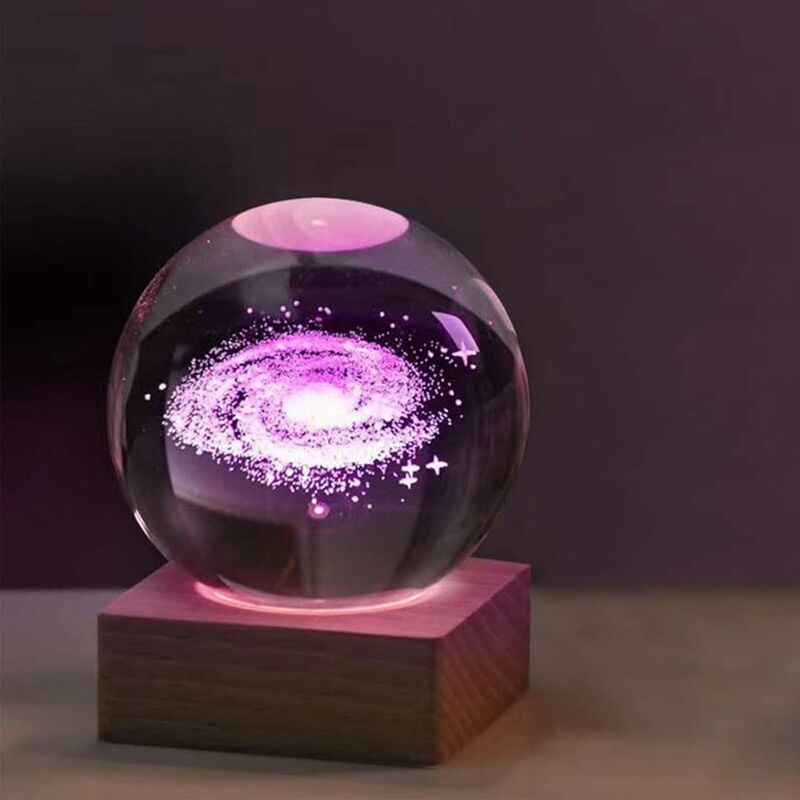 3D Boule de cristal Planète de cristal Laser Gravé Système solaire