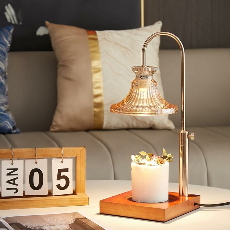 Lampe de cire fondue nordique avec interrupteur - Lampe chauffante avec  abat-jour en verre - Lampe d'aromathérapie pour salle à manger, bureau,  cadeau d'intérieur : : Luminaires et Éclairage