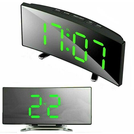 Réveil numérique LED Secteur USB/Température de la batterie Grand écran  miroir