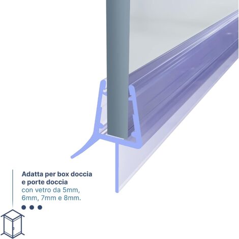 STEIGNER Joint de douche pour paroi en verre, 80cm, vitre 3,5/4/5mm, joint  d'étanchéité PVC droit pour les cabines de douche réctangulaires, UK04 :  : Bricolage