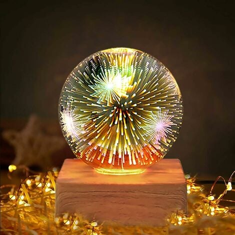 1 Boule De Lumière De Nuit En Cristal De Couleur Créative, Boule De Cristal  Décorative Avec