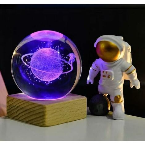 Créatif 3D astronaute boule de cristal Led veilleuse pour enfants