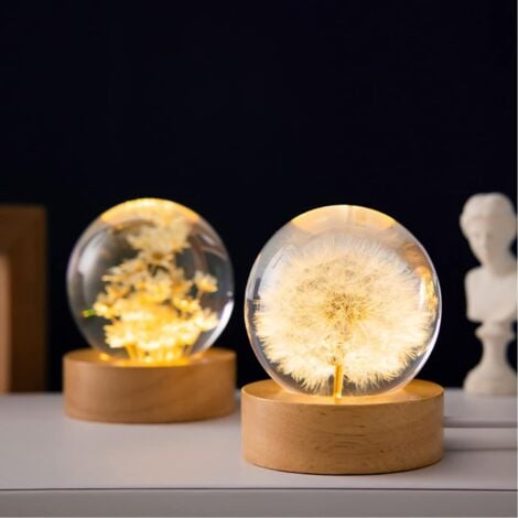 Lumière De Nuit Boule De Cristal Boîte À Musique Fille Cadeau 3D