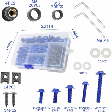 CNC Boulons la Vis de Réglage Pare-Brise Accessoire Aluminium + Plastique  M5