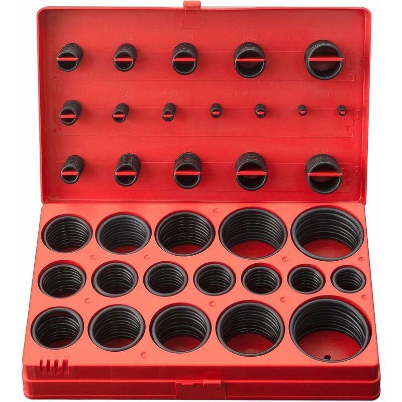 Set di O-ring in gomma - 419 pezzi - Assortimento di O-ring da 3-50 mm