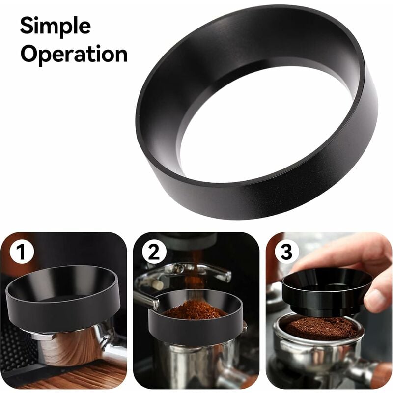Anello di dosaggio del caffè con imbuto dosatore per caffè espresso da 53  mm con accessori per imbuti di ricambio magnetici