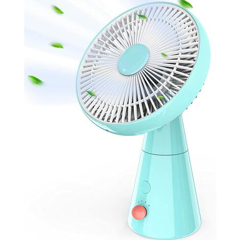 Ventilatore Da Scrivania Silenzioso USB - 4 Velocità, Batteria 4000 MAh, Rotazione 120° - Argento E Bianco