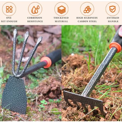 Set Attrezzi Da Giardino, Kit Attrezzi Da Giardino 3 Pezzi, Kit Attrezzi Da  Giardino, Zappa A Mano, Rastrello A Mano, Piccola Pala Da Giardinaggio, Per  Allentare Il Terreno, Sarchiare, Trapiantare