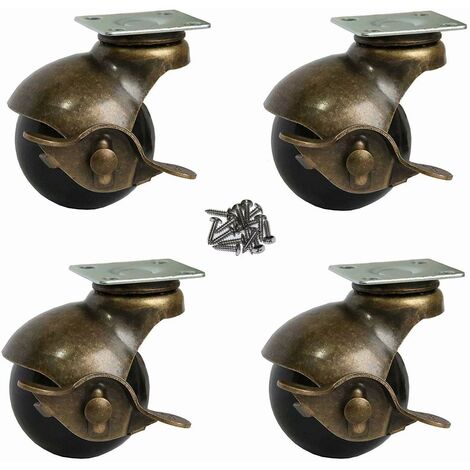 4 Ruote Girevoli, Ruote Per Mobili Con Asta M6 X 15 Mm Da 25 Mm Per Carrelli - Foto 3